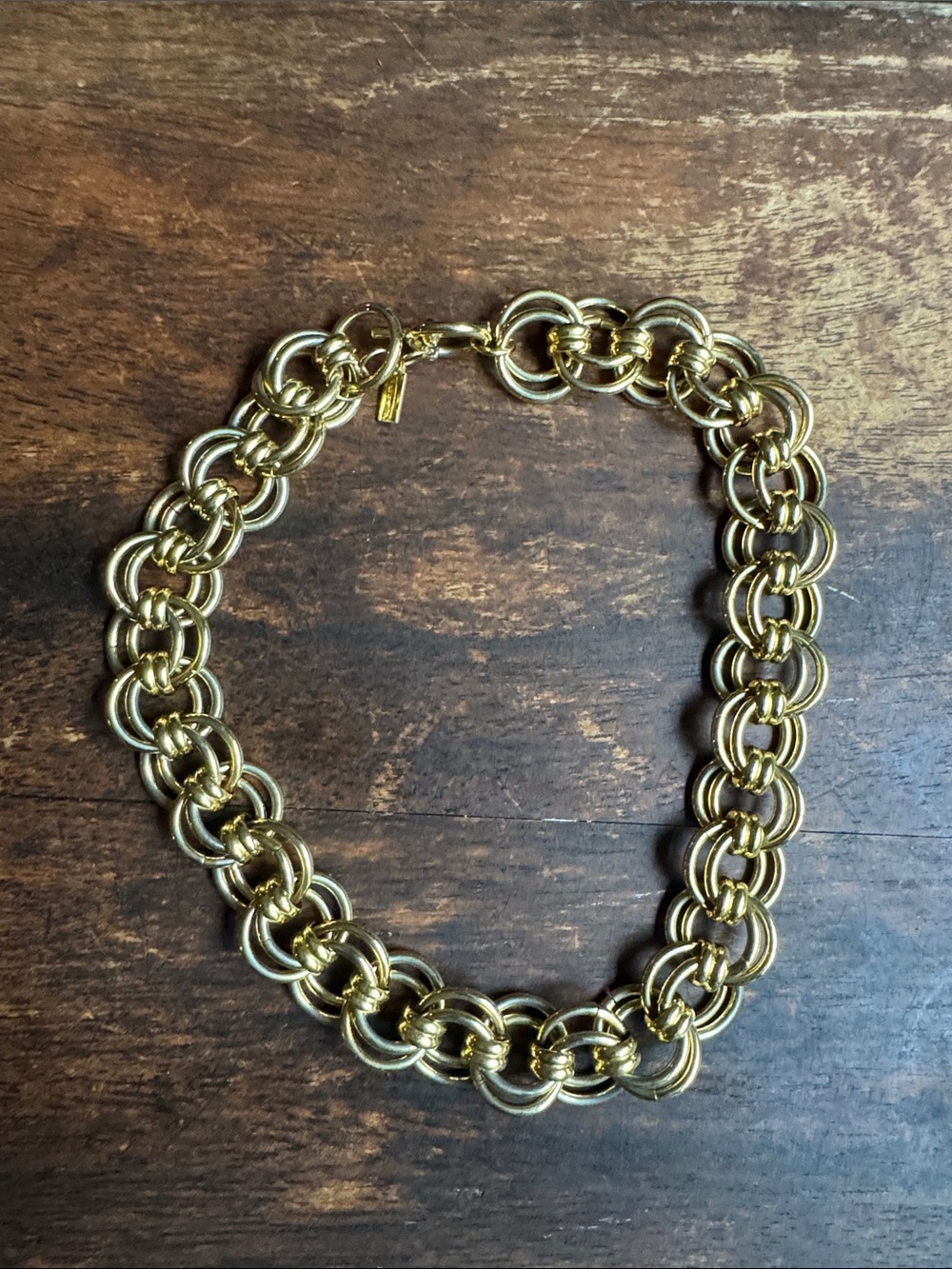 Vintage Gold Toned Chunky Link Necklace